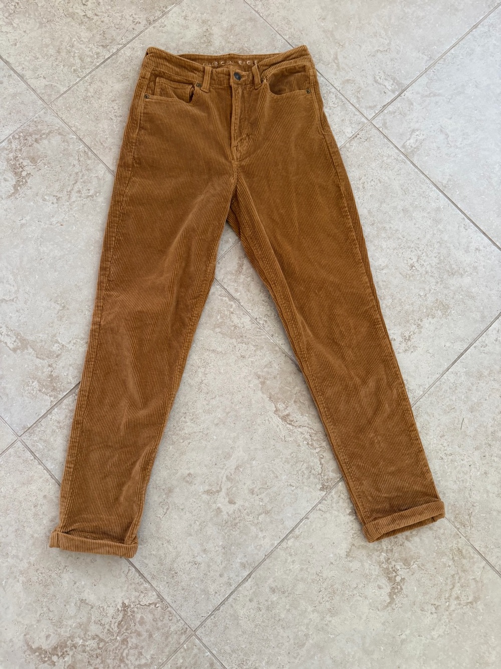 American Eagle Size 2 Camel Corduroy High Rise Super Stretch Pants